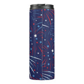 Red White Blue Fireworks-sterren Thermosbeker (Achterkant)