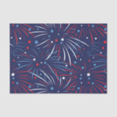 Red White Blue Fireworks-sterren Tissuepapier (Voorkant)