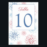 Red White Blue Fireworks Wedding Shower Kaart<br><div class="desc">Dit ontwerp van het lijstaantal kenmerkt mijn eigen vuurwerkillustraties,  oorspronkelijk geschilderd in waterverven alvorens in digitale vorm worden gescand. ****Houd er rekening mee dat u het nummer op elke kaart moet wijzigen en apart aan uw wagen moet toevoegen***</div>