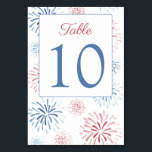 Red White Blue Fireworks Wedding Shower Kaart<br><div class="desc">Dit ontwerp van het lijstaantal kenmerkt mijn eigen vuurwerkillustraties,  oorspronkelijk geschilderd in waterverven alvorens in digitale vorm worden gescand. ****Houd er rekening mee dat u het nummer op elke kaart moet wijzigen en apart aan uw wagen moet toevoegen***</div>