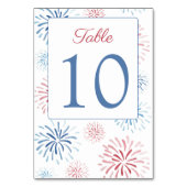 Red White Blue Fireworks Wedding Shower Kaart (Achterkant)