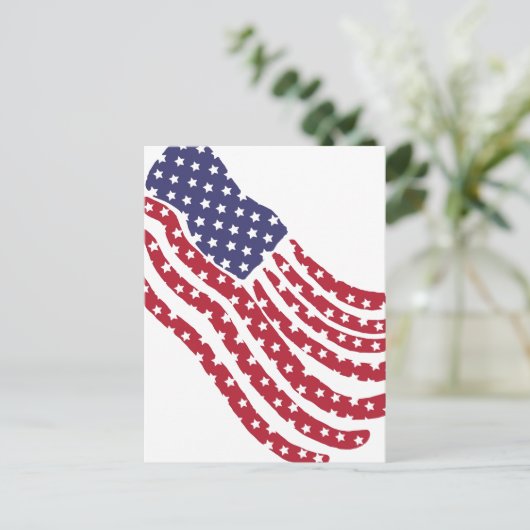 Red White Blue Flag Design Briefkaart (Staand voorkant)