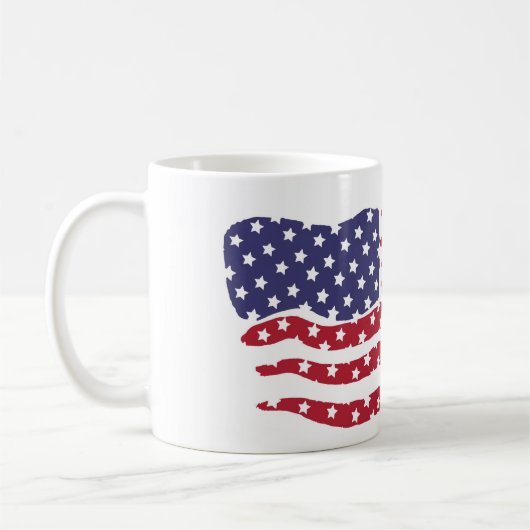 Red White Blue Flag Design Coffee Mok (Links)