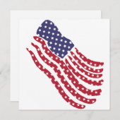 Red White Blue Flag Design Holiday Kaart (Voorkant / Achterkant)