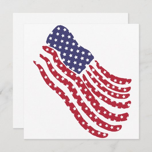 Red White Blue Flag Design Holiday Kaart (Voorkant / Achterkant)