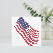 Red White Blue Flag Design Holiday Kaart (Staand voorkant)