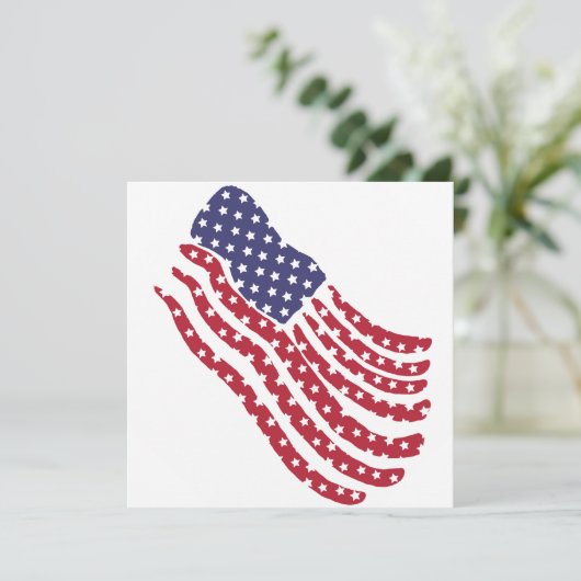 Red White Blue Flag Design Holiday Kaart (Staand voorkant)