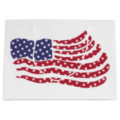 Red White Blue Flag Design Large Gift Bag Groot Cadeauzakje (Voorkant)