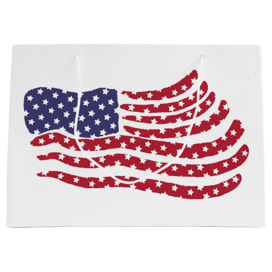 Red White Blue Flag Design Large Gift Bag Groot Cadeauzakje (Voorkant)