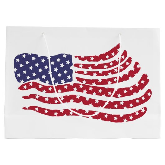 Red White Blue Flag Design Large Gift Bag Groot Cadeauzakje (Achterkant)