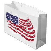 Red White Blue Flag Design Large Gift Bag Groot Cadeauzakje (Achterkant Gekanteld)