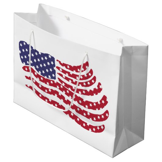 Red White Blue Flag Design Large Gift Bag Groot Cadeauzakje (Voorkant Gekanteld)