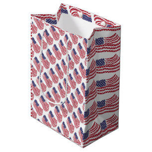 Red White Blue Flag Pattern Design Medium Gift Bag Medium Cadeauzakje