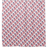 Red White Blue Flag Pattern Design Shogatain Curta Douchegordijn (Voorkant)