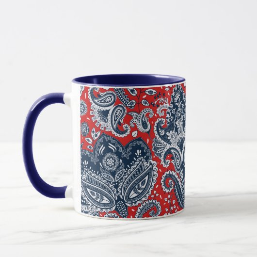 Red White & Blue Floral Paisley Bohemian Boho Mok (Links)