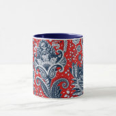 Red White & Blue Floral Paisley Bohemian Boho Mok (Midden)
