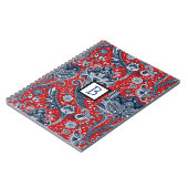 Red White & Blue Floral Paisley Bohemian Boho Notitieboek (Linkerzijde)