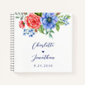 Red White Blue Floral Patriotic Wedding Guestbook Notitieboek (Voorkant)