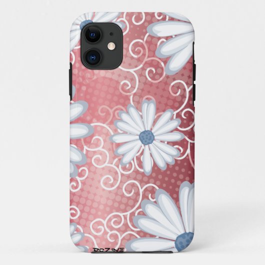 Red White Blue Floral Tribal Daisy Tattoo Pattern Case-Mate iPhone Case (Achterkant)