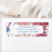 Red White Blue Floral Tribal Daisy Tattoo Pattern Etiket (Insitu)