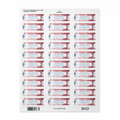 Red White Blue Floral Tribal Daisy Tattoo Pattern Etiket (Full Sheet)