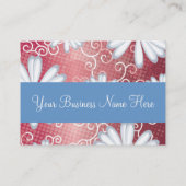 Red White Blue Floral Tribal Daisy Tattoo Pattern Visitekaartje (Achterkant)