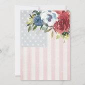 Red White Blue Floral USA Waterverf Wedding Save The Date (Achterkant)