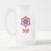 Red White Blue Flower Patriotic Design Matglas Bierpul (Links)