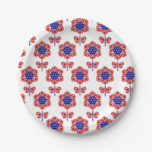 Red White Blue Flower Patriotic Design