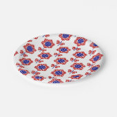 Red White Blue Flower Patriotic Design Papieren Bordje (Gekanteld)