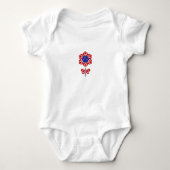 Red White Blue Flower Patriotic Design Romper (Voorkant)