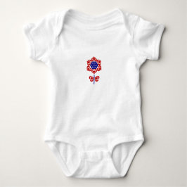 Red White Blue Flower Patriotic Design Romper