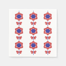Red White Blue Flower Patriotic Design