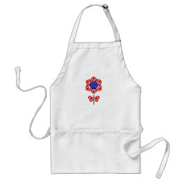 Red White Blue Flower Patriotic Design Standaard Schort
