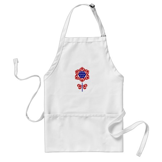 Red White Blue Flower Patriotic Design Standaard Schort (Voorkant)