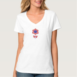 Red White Blue Flower Patriotic Design T-shirt
