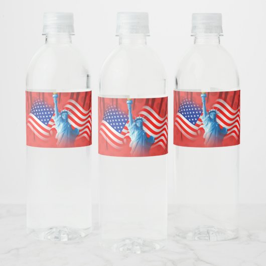 Red White Blue Food and Beverage Label Set Waterfles Etiket (Flessen)