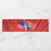 Red White Blue Food and Beverage Label Set Waterfles Etiket (Enkel label)