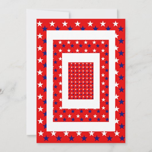 Red White Blue Fourth of JULY Simple STARS Kaart (Achterkant)