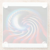 Red White Blue Fractal With Claws & Spikes Glazen Onderzetter (Achterkant)