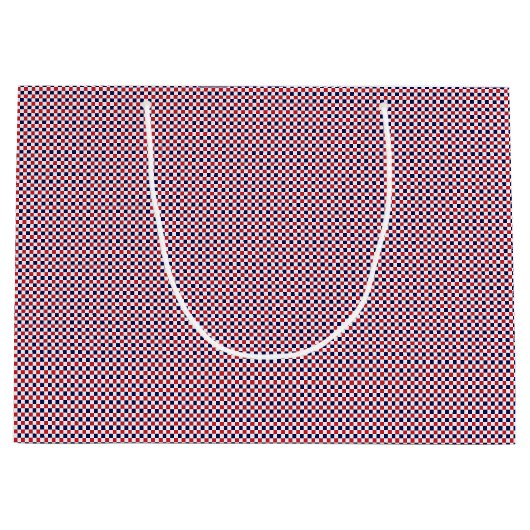 Red, White, Blue-GINGHAM-GIFT BAG L Large Cadeautasje (Voorkant)