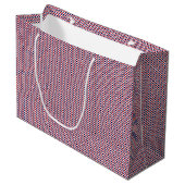 Red, White, Blue-GINGHAM-GIFT BAG L Large Cadeautasje (Voorkant Gekanteld)
