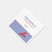 Red White Blue Gingham Preppy Lobster aangepaste t Servet (Hoek)
