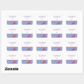 Red White Blue Gingham Preppy Lobster aangepaste t Vierkante Sticker (Vel)