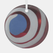  Red White Blue Glass Kerstbal Ball MOD Glas Ornament (Voorkant)