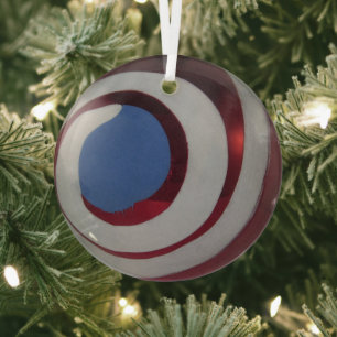  Red White Blue Glass Kerstbal Ball MOD Glas Ornament