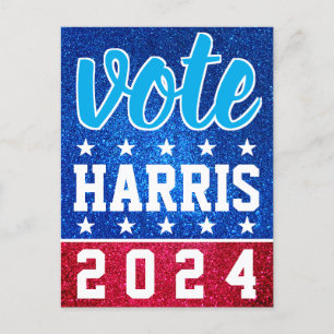 Red White Blue Glitter American Campaign Sjabloon Briefkaart