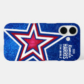 Red White Blue Glitter American Campaign Sjabloon Case-Mate iPhone Case (Achterkant (horizontaal))