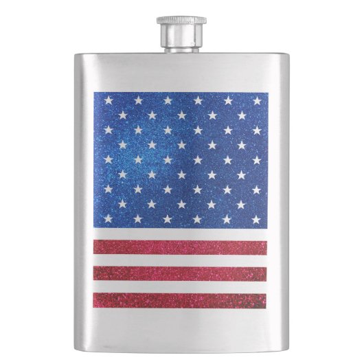 Red White Blue Glitter American Campaign Sjabloon Flacon (Voorkant)