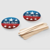 Red White Blue Glitter American Campaign Sjabloon Handwaaier (Niet-gemonteerd)
